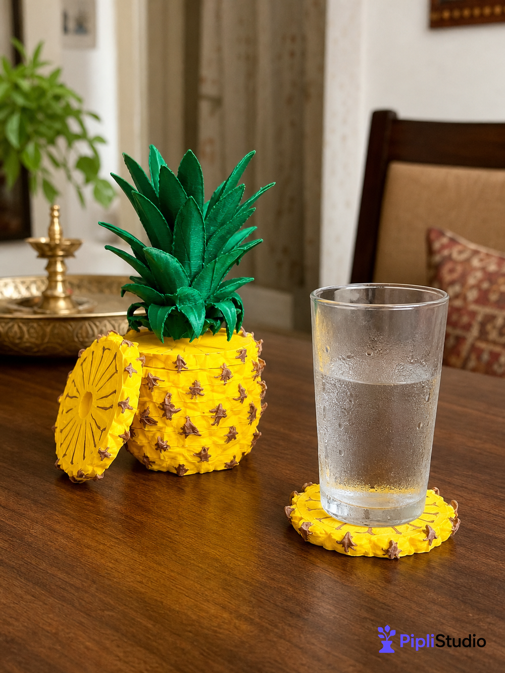 Pineapple Coaster Set (8 Pcs In One Set)
