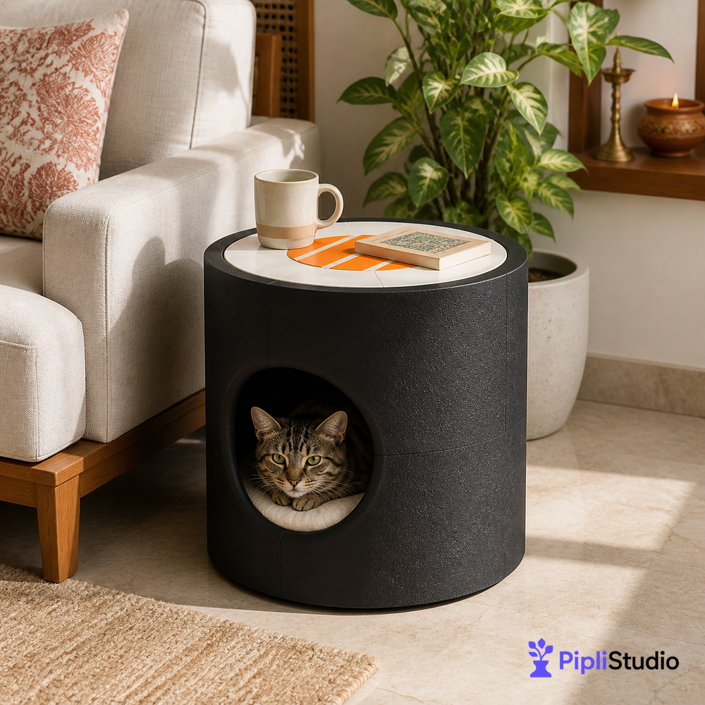 Sushi Roll Cat House Table – Cozy 2-in-1 Furniture