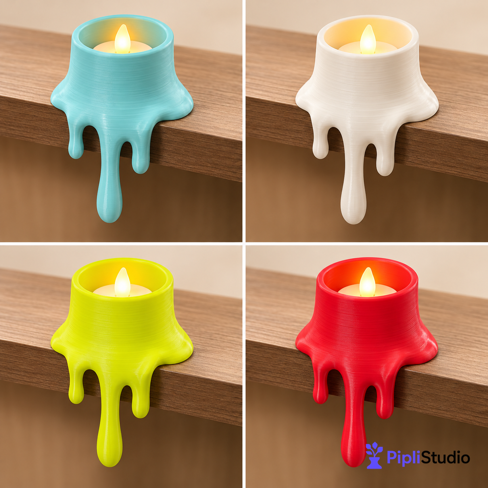 Melting Candles Edge LED Tealight Holders (Pack Of 4)