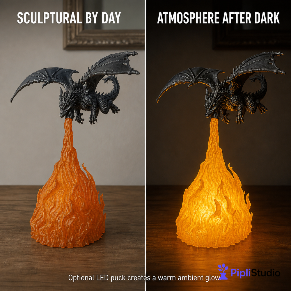 GOT Themed Dragon Flame LED Lamp – Cinematic Fantasy Glow