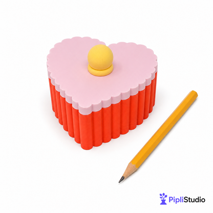 Retro Pleated Heart Jewelry Box
