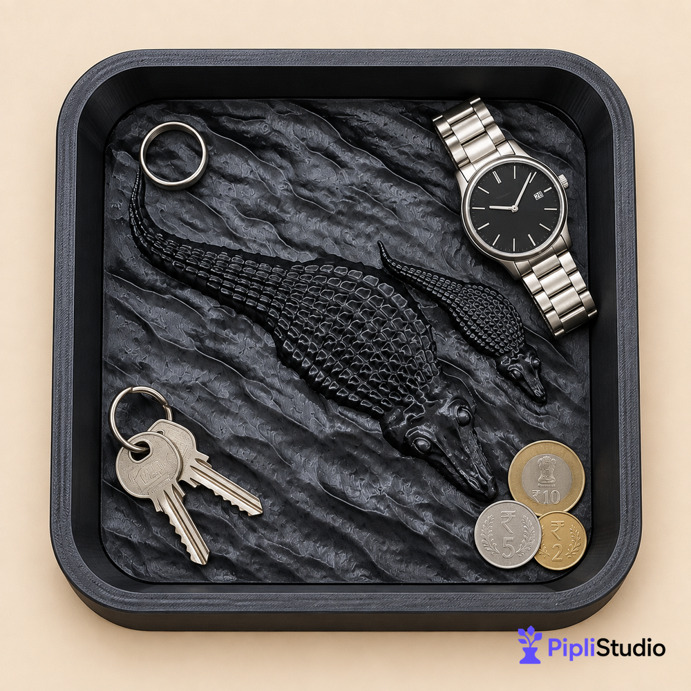 Crocodile Catch-All Tray – Stylish Entryway Organizer