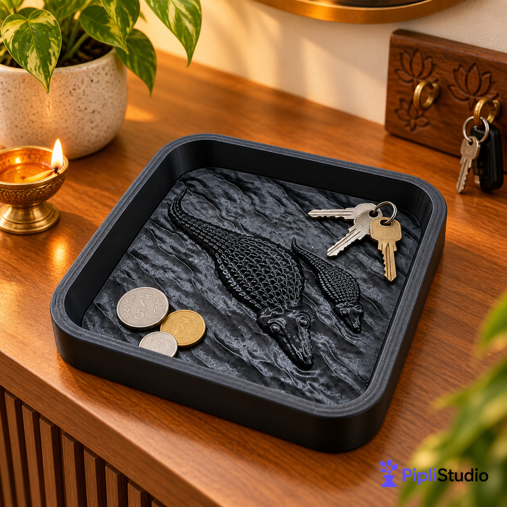 Crocodile Catch-All Tray – Stylish Entryway Organizer