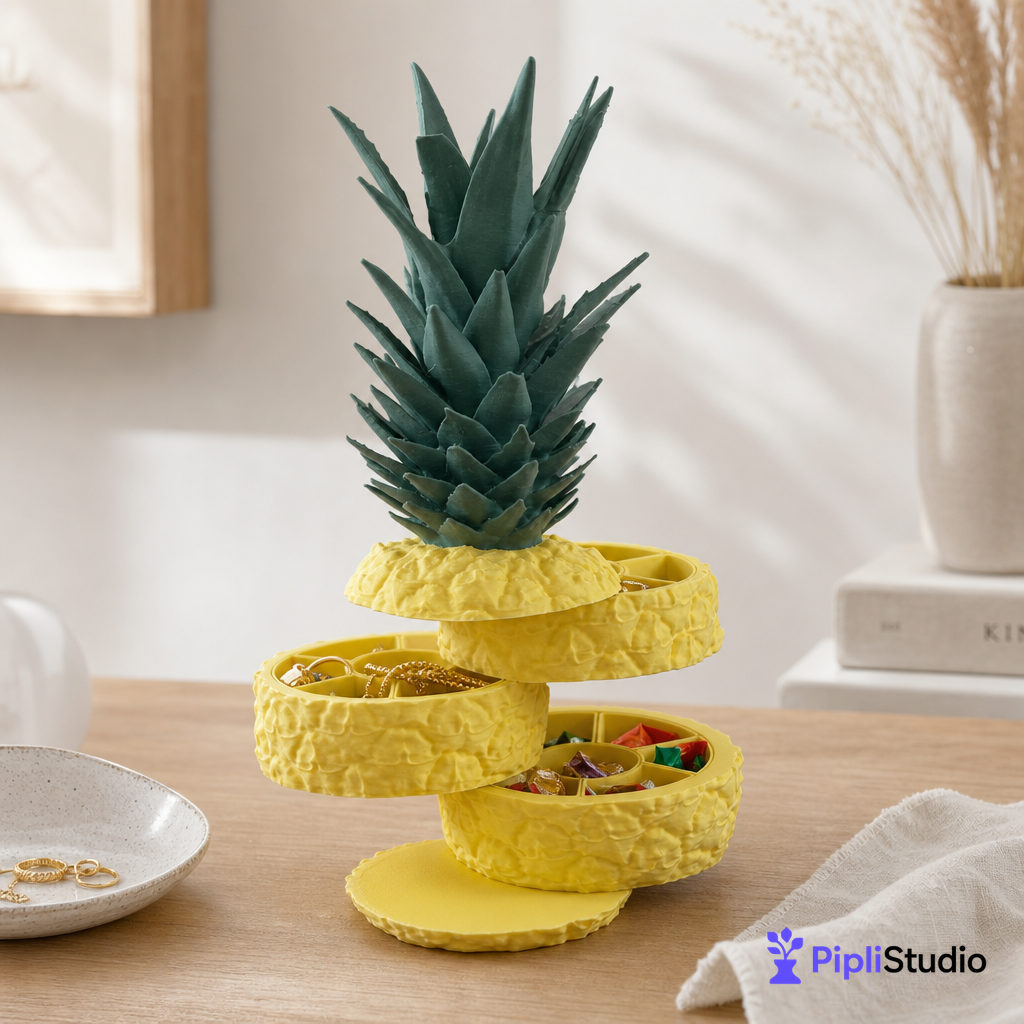 Sliced Pineapple - Storage Container, Jewellery Box & Organizer