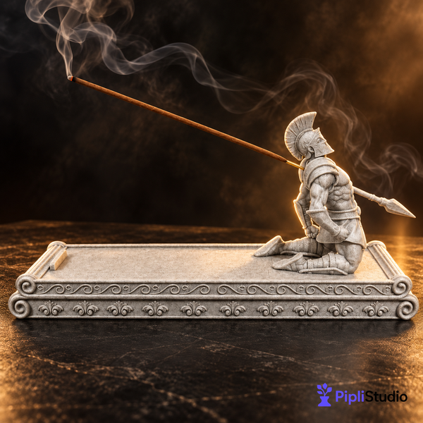 Sparta Warrior Incense Holder with Incense Storage Box