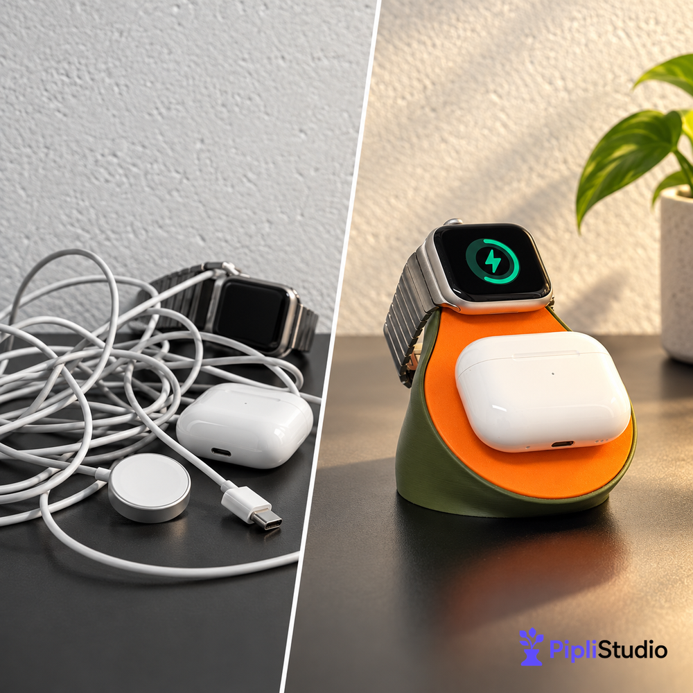 Papaya iWatch & AirPods Charging Dock