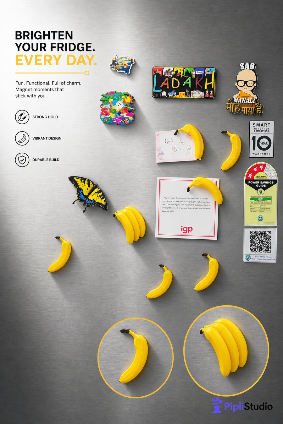 Banana Fridge Magnets – Fun Kitchen & Home Decor