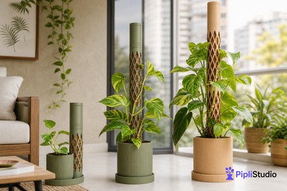Modular Self-Watering Moss Pole for Climbers