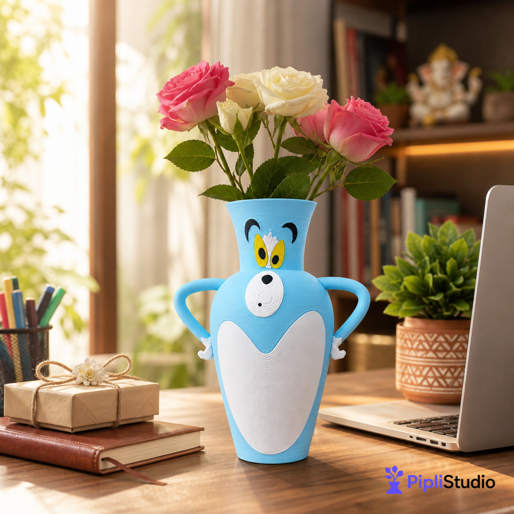 Tom Cat Rose Vase Decor | Fun 3D Printed Accent