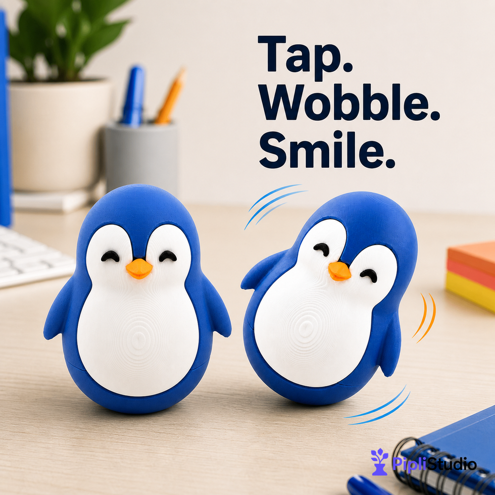 Wobble Penguin Toy – Self-Righting Desk Decor (Pack of 2)