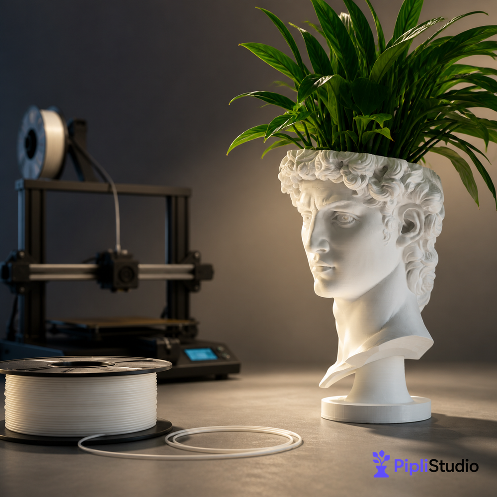Renaissance Bust Planter with Drainage Base