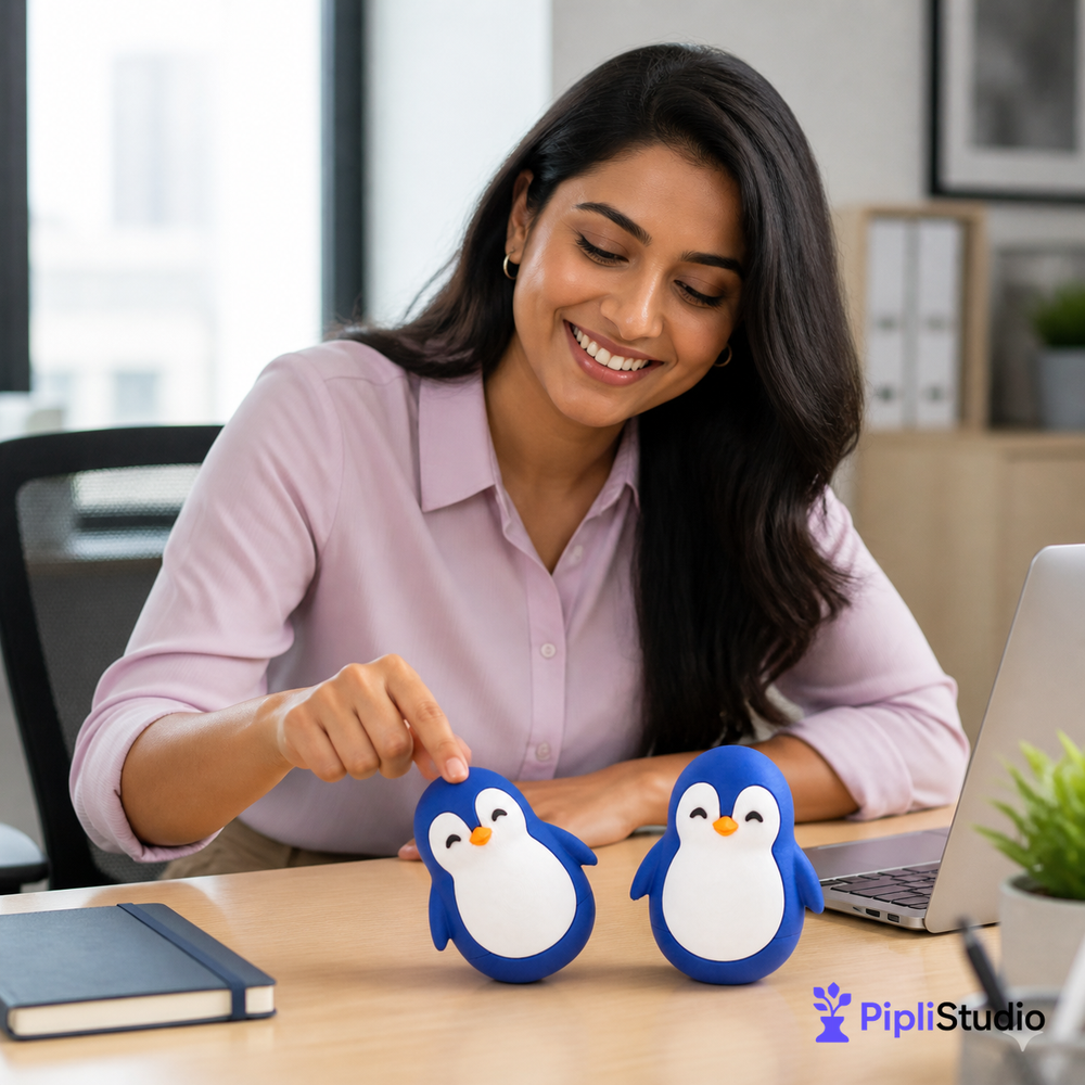 Wobble Penguin Toy – Self-Righting Desk Decor (Pack of 2)