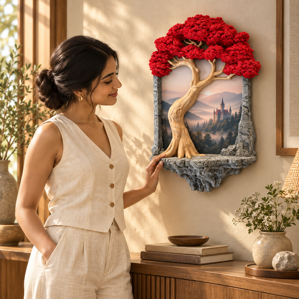 Old Tree Wall Decor Picture Frame (With One Miniature Toy)