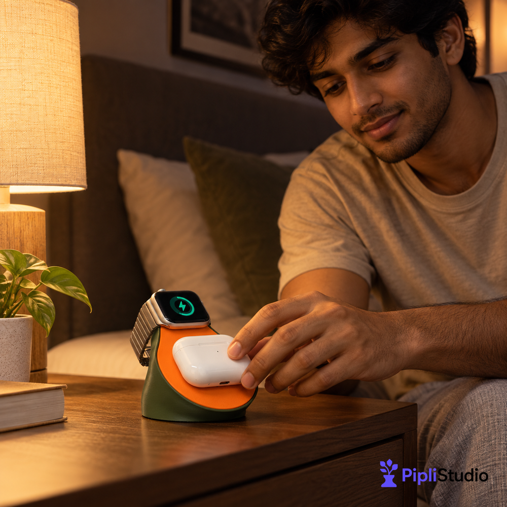 Papaya iWatch & AirPods Charging Dock