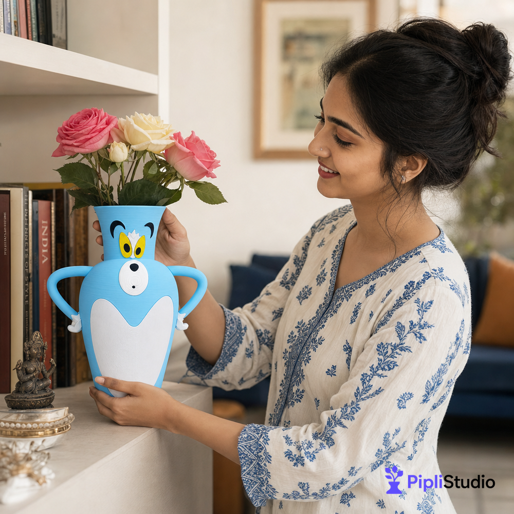 Tom Cat Rose Vase Decor | Fun 3D Printed Accent