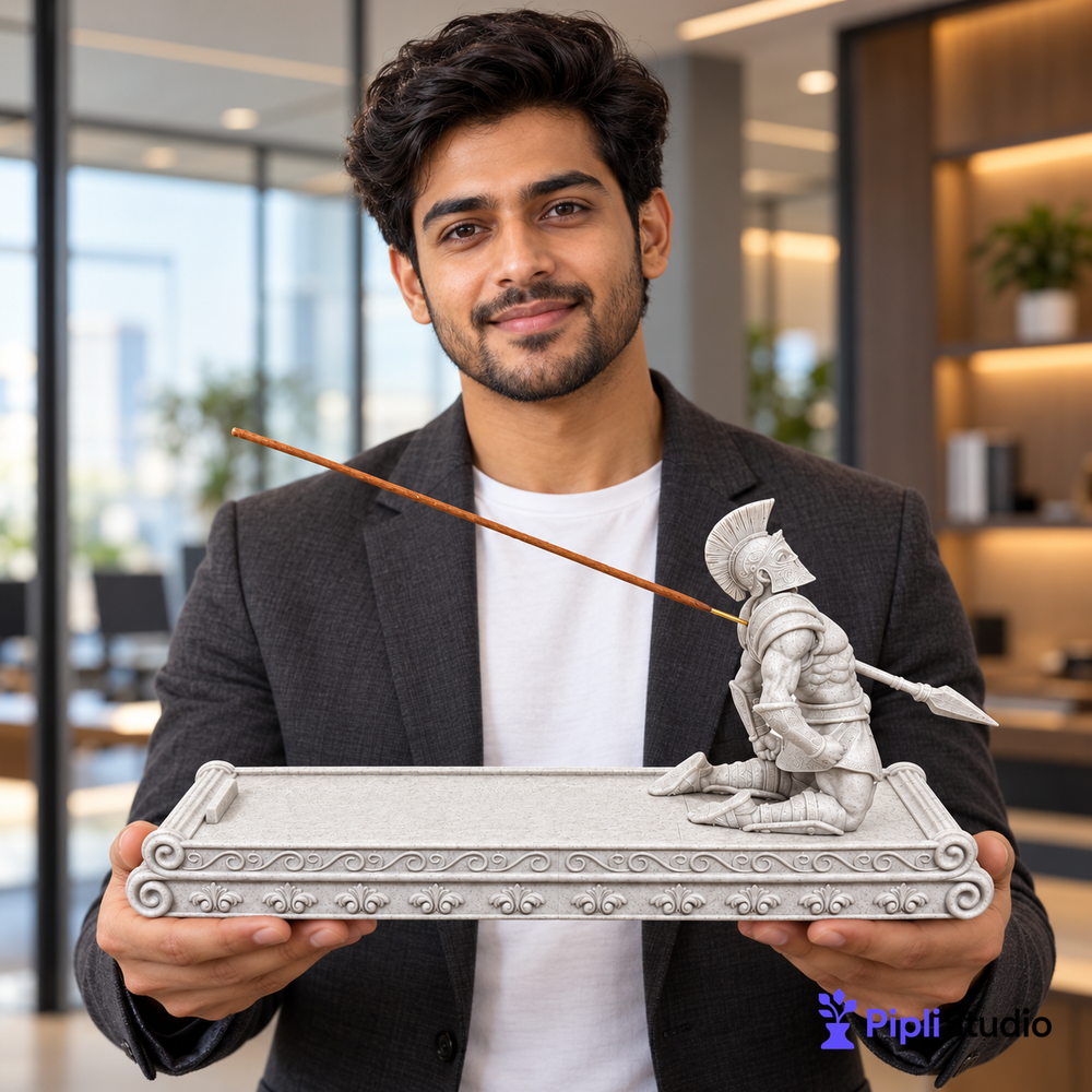 Sparta Warrior Incense Holder with Incense Storage Box