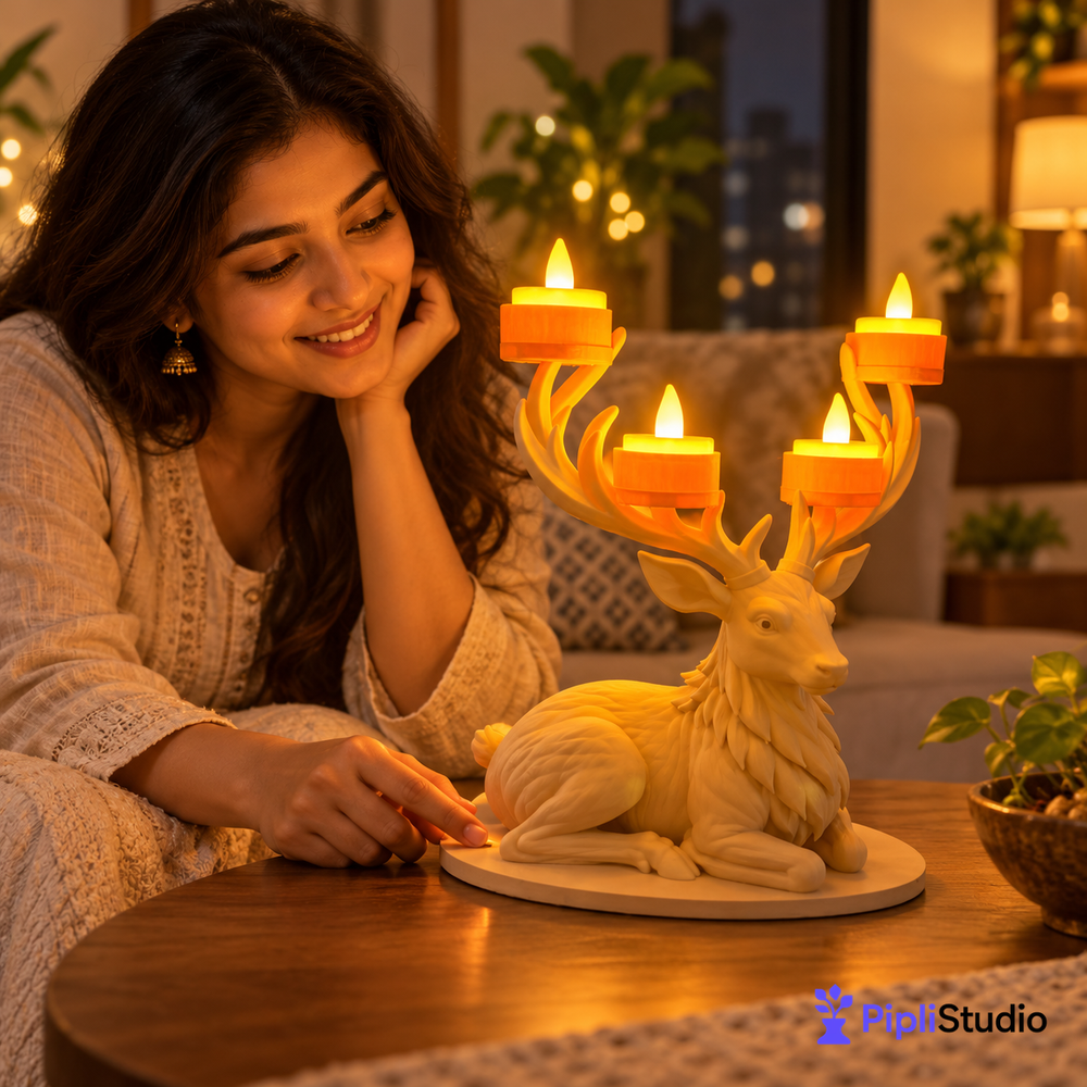 Deer Led Tealight Holder