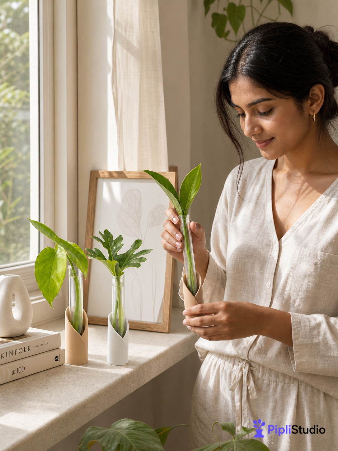 Wrap Tube Propagation Vase Holder for Wall & Table