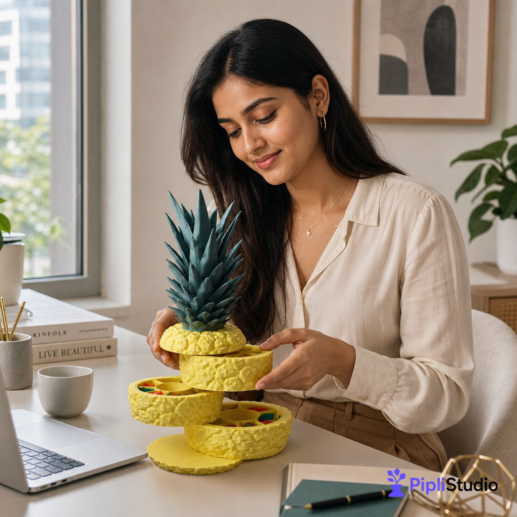 Sliced Pineapple - Storage Container, Jewellery Box & Organizer