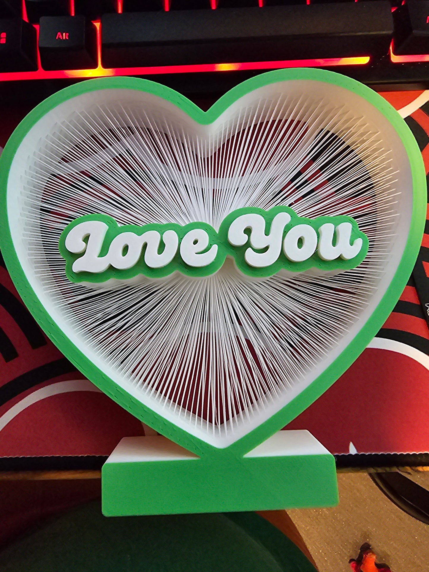 Love You Heart String Art With Customised Name - Best Valentine Gift