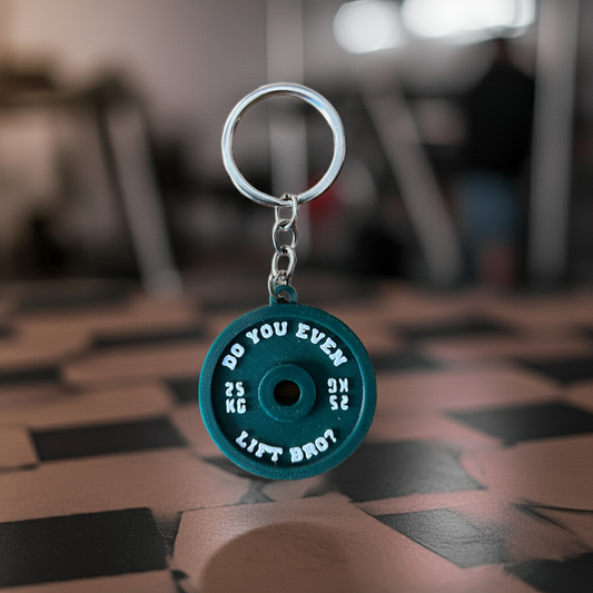 “Do You Even Lift Bro?” – Weight Plate Gym Keychain for Fitness Lovers (Pack of 2)