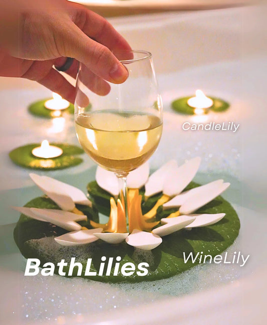 Bath Lilies Wine Holder - Wine Lily and Candle Lily