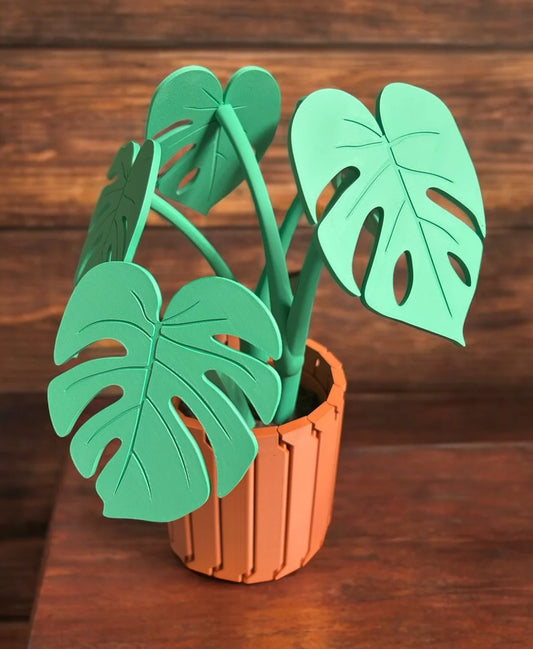Leafix Monstera Coaster Set With Magnetic Leaves & Pot