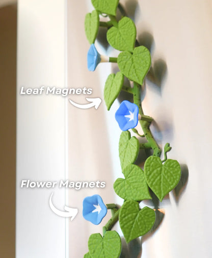 MagLeaf Magnetic Vine With Articulating Stems, Fridge Magnet (Morning Glory, Ivy Leaf & Boston Ivy Leaf)