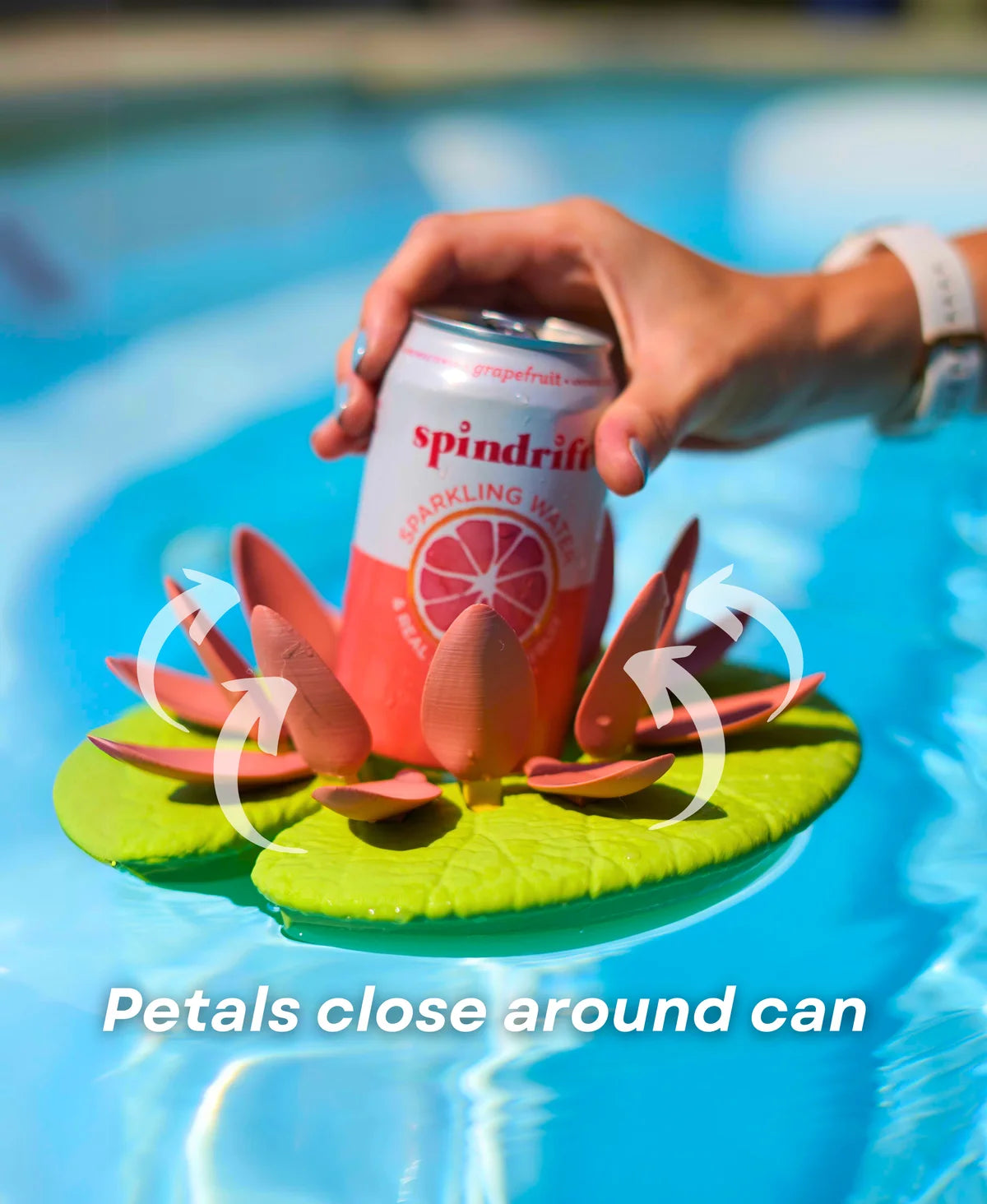 Lily Pad Cupholder - Pool Can Holder with Self Adjusting petals & Basic Holder