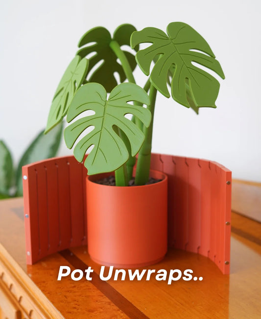 Leafix Monstera Coaster Set With Magnetic Leaves & Pot