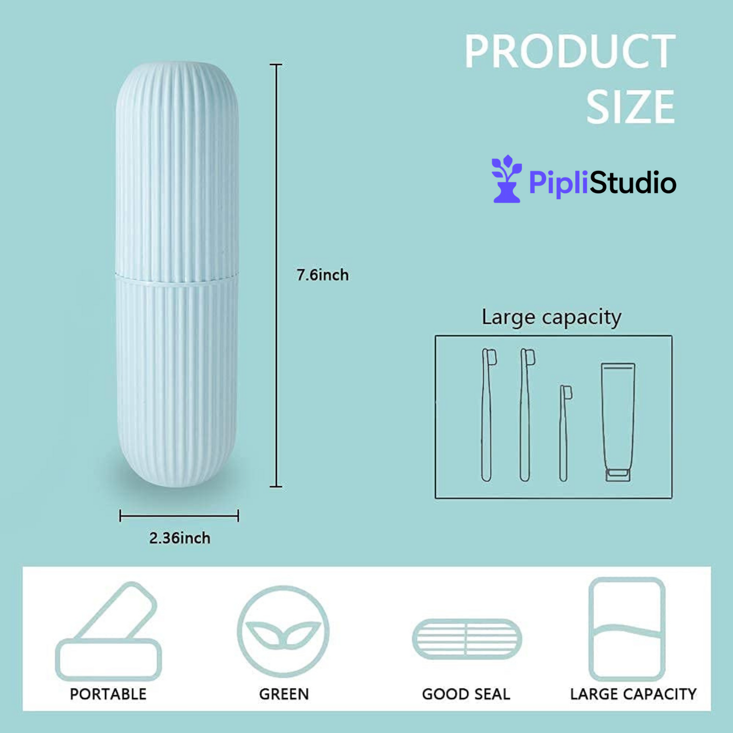 Portable Toothbrush/ToothPaste/Glasses/Makeup Brushes Case Box Storage Organizer For Travel, Hiking, Camping (Color May Vary) - Pack of 1