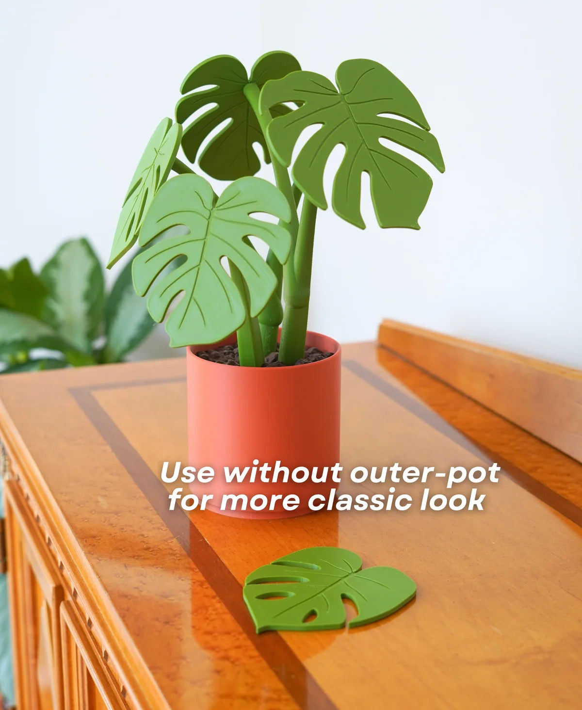 Leafix Monstera Coaster Set With Magnetic Leaves & Pot