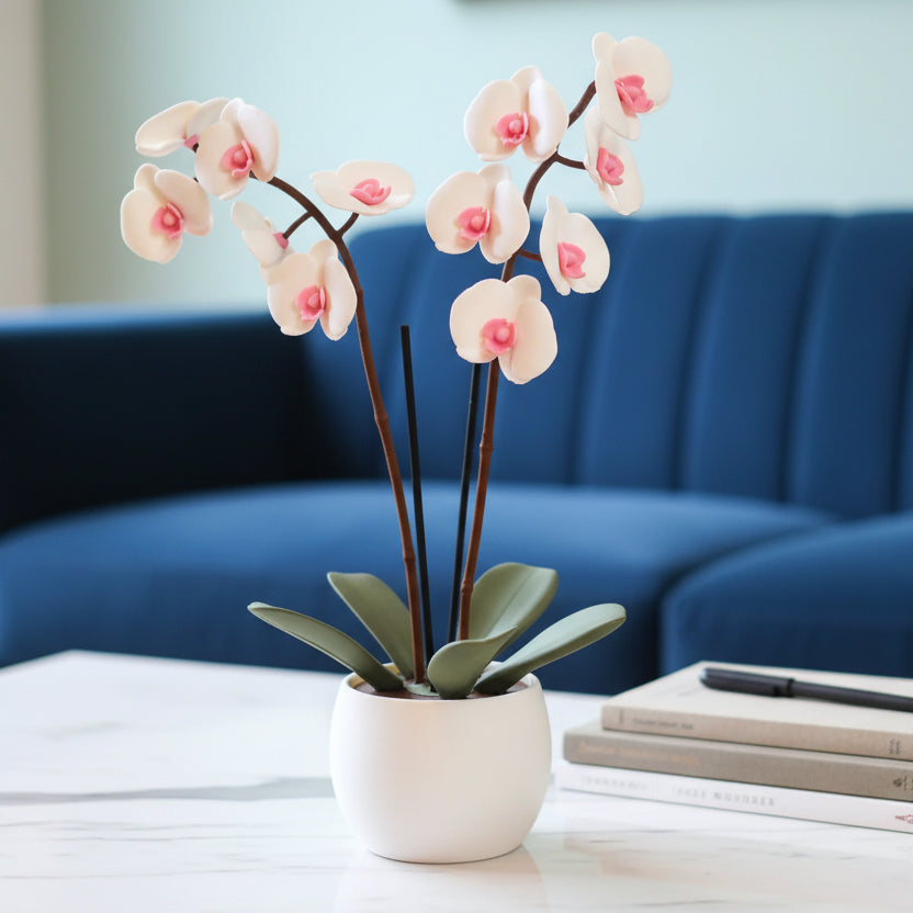 Aromatic Orchid Oil Diffusor and Incense Holder - with Spinning Leaves