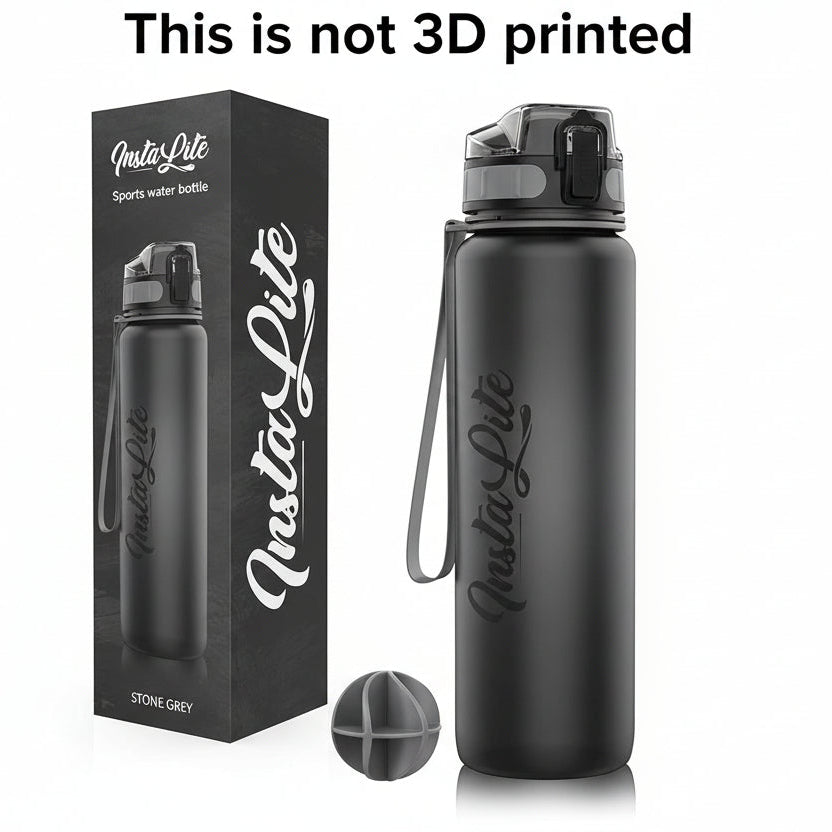 InstaLite Unbreakable Sports Water Bottle 1 Litre with Time Markings, BPA Free Non-Toxic Water Bottle for Gym, Office Water Bottle