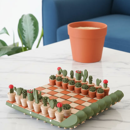 Cacti Chess - Roll up Cactus Chess Set (Foldable)