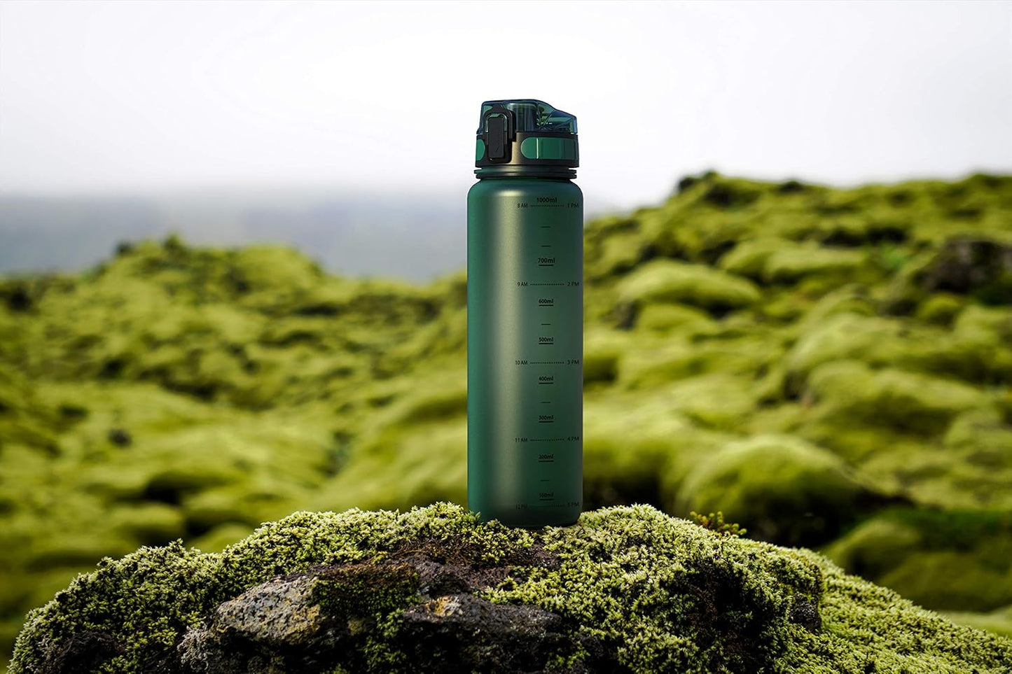 InstaLite Unbreakable Sports Water Bottle 1 Litre with Time Markings, BPA Free Non-Toxic Water Bottle for Gym, Office Water Bottle