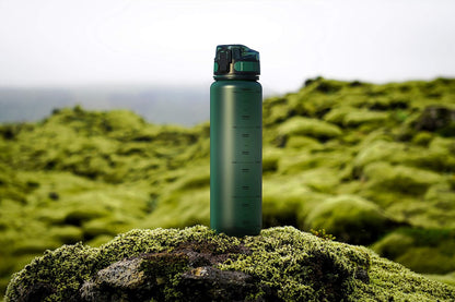 InstaLite Unbreakable Sports Water Bottle 1 Litre with Time Markings, BPA Free Non-Toxic Water Bottle for Gym, Office Water Bottle