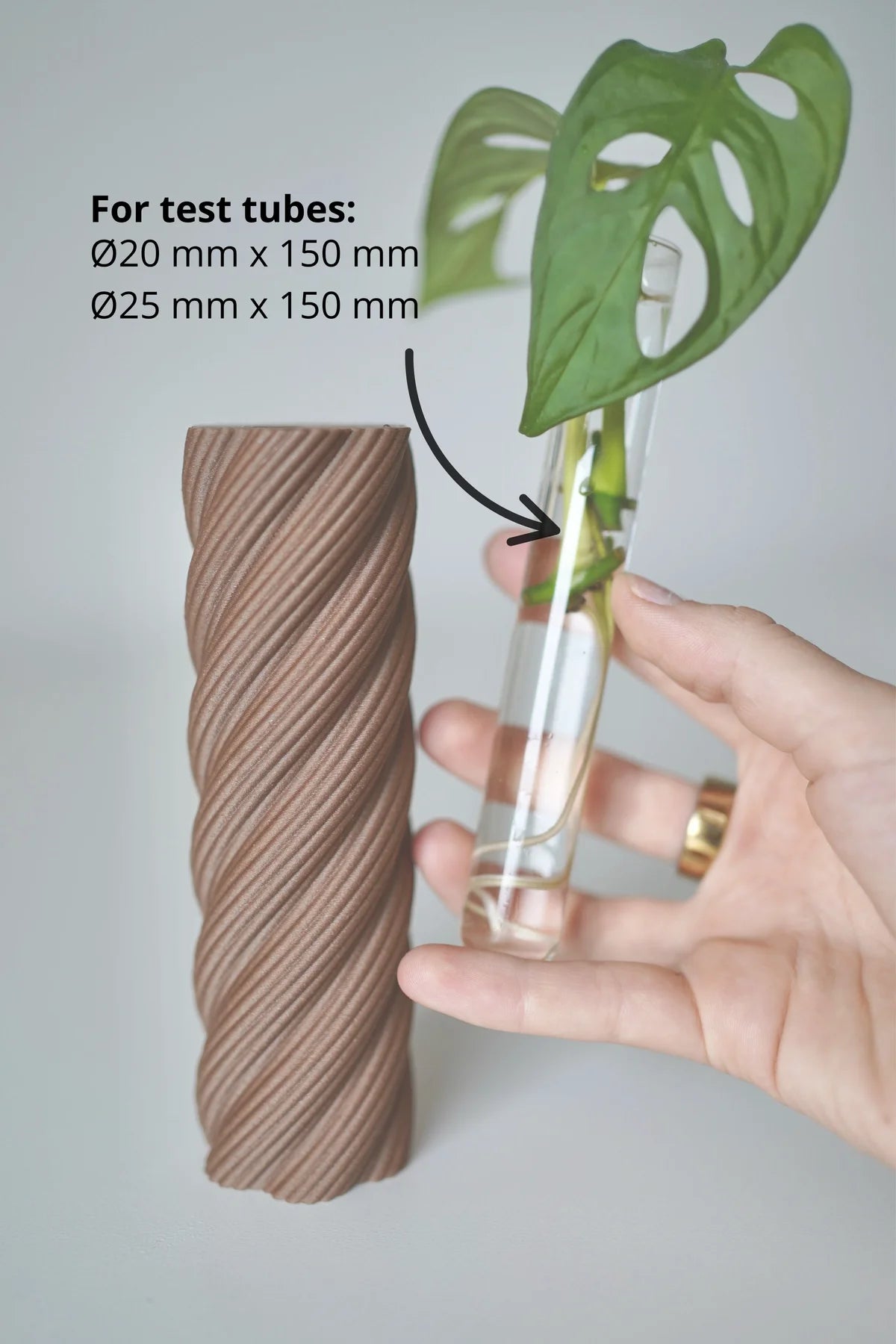 RootNest Plant Propagation Tube Vases, Test Tube Holder, Planter (Set Of 3)
