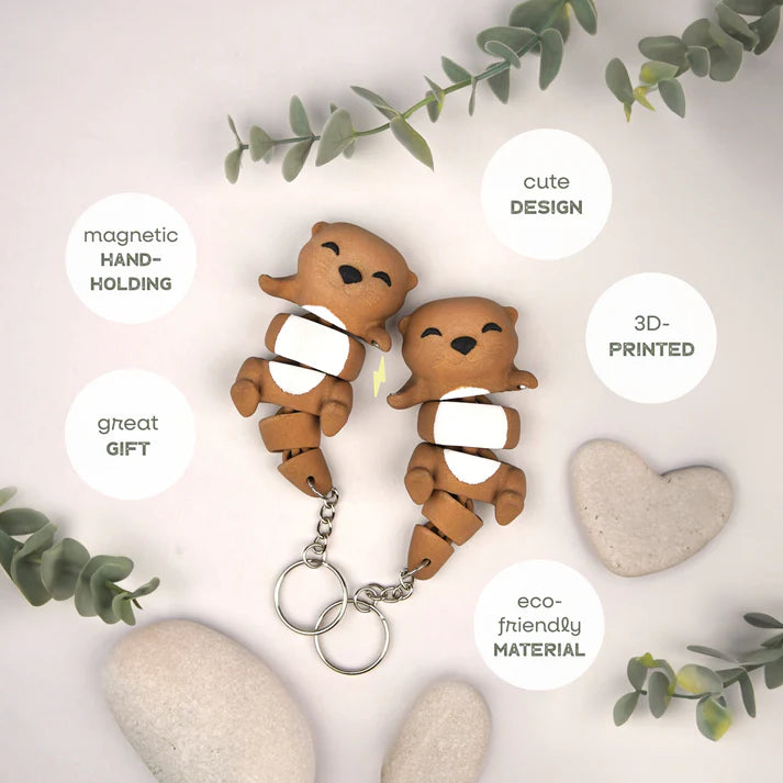 Flexi Baby Otters x 2 – Magnetic Hand-Holding Buddy | Fidget Toy (Set Of 2)