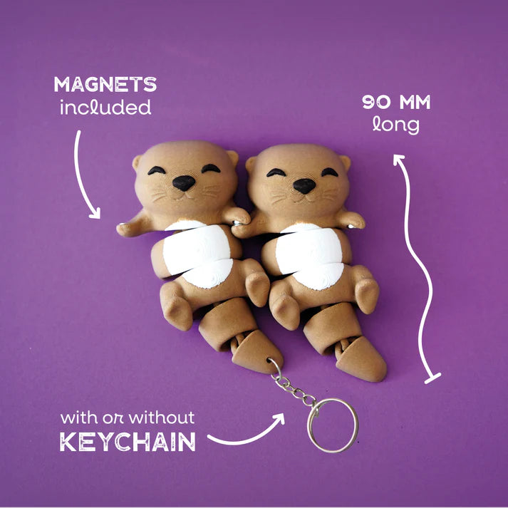 Flexi Baby Otters x 2 – Magnetic Hand-Holding Buddy | Fidget Toy (Set Of 2)