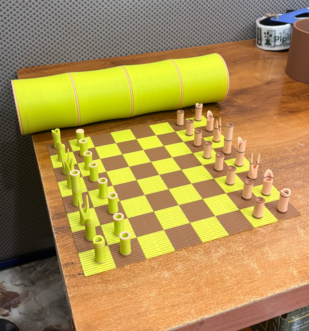 Bamboo Themed Portable Chess Set – Travel Ready