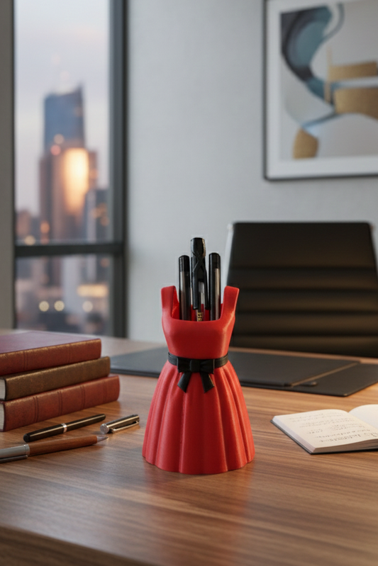 Dress-Shaped Pen Holder (Dual Colour)