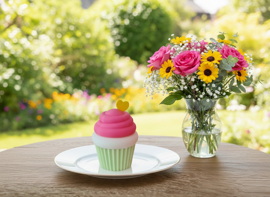 Cupcake Container with Compartment & Screw Lid