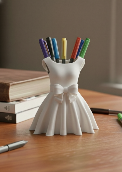 Dress-Shaped Pen Holder (Single Colour)