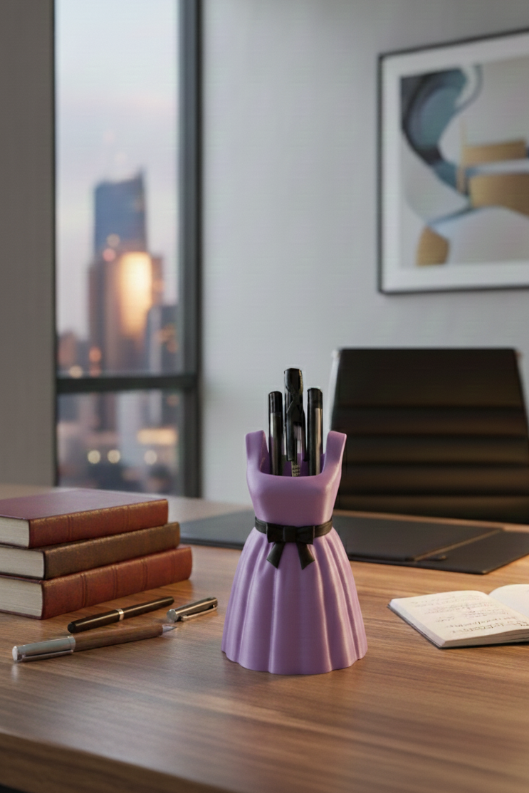 Dress-Shaped Pen Holder (Dual Colour)