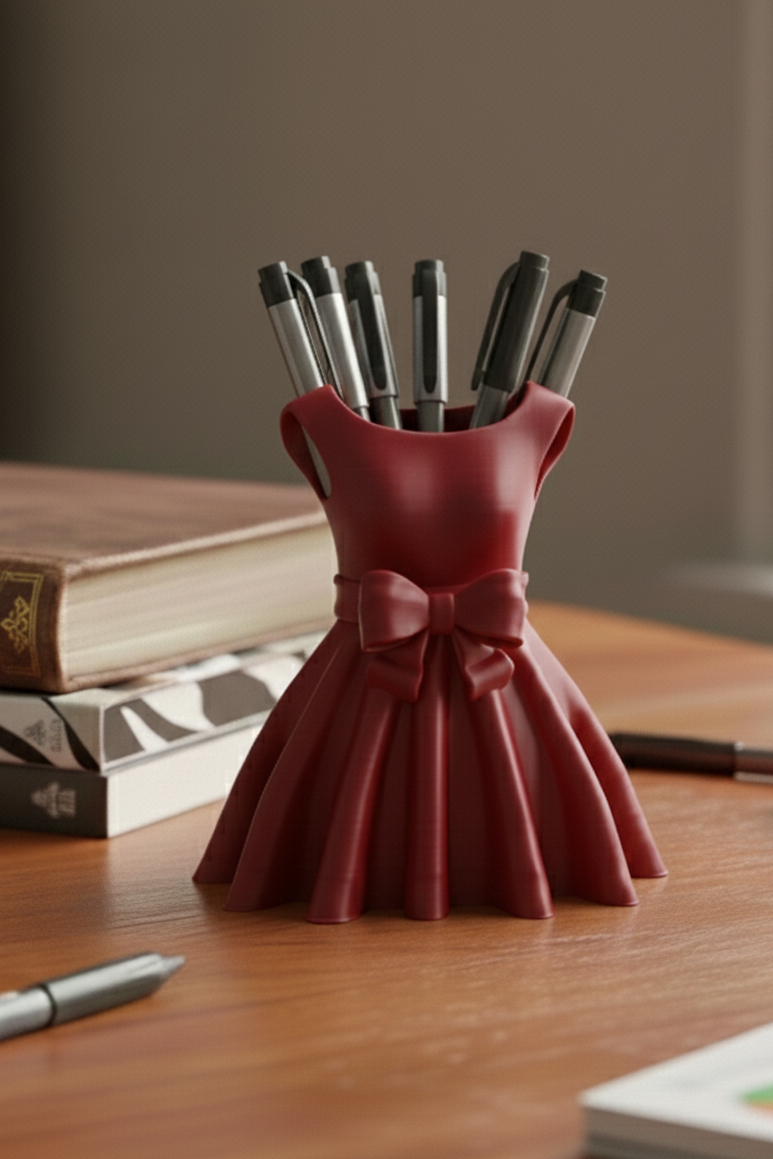 Dress-Shaped Pen Holder (Single Colour)