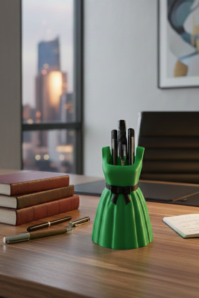 Dress-Shaped Pen Holder (Dual Colour)