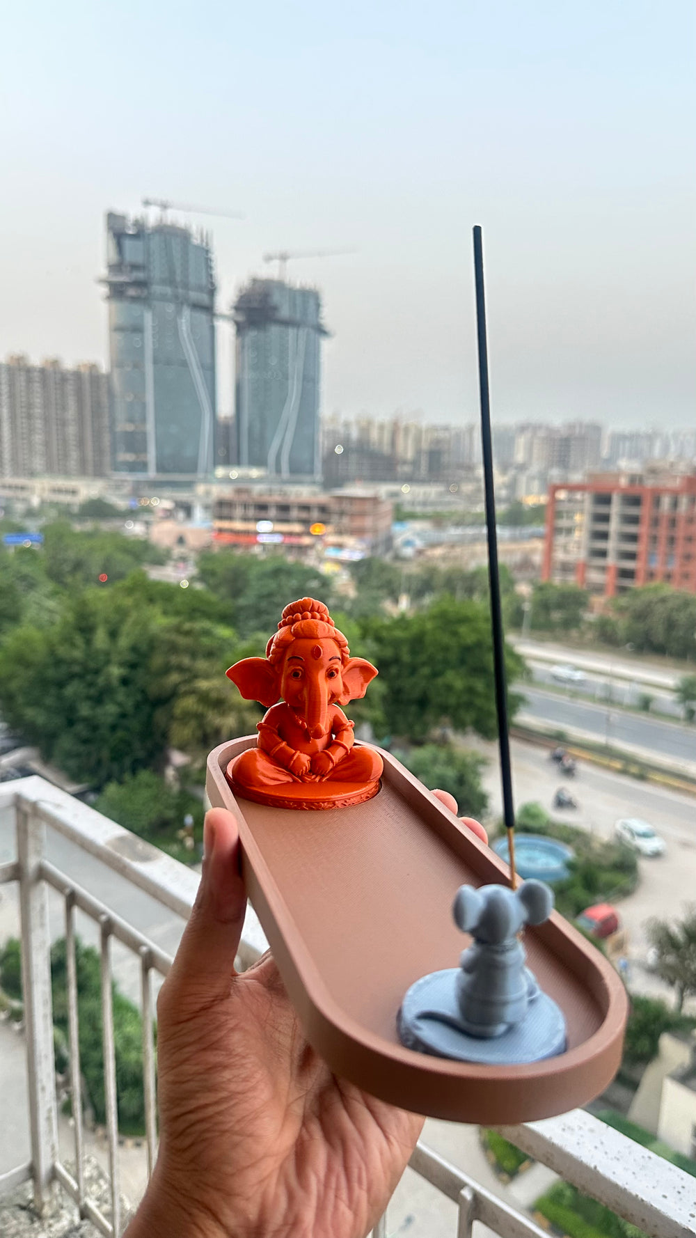 Ganesh Ji & Mushak Ji Incense Holder with Ash Tray – Divine Home Décor & Pooja Accessory