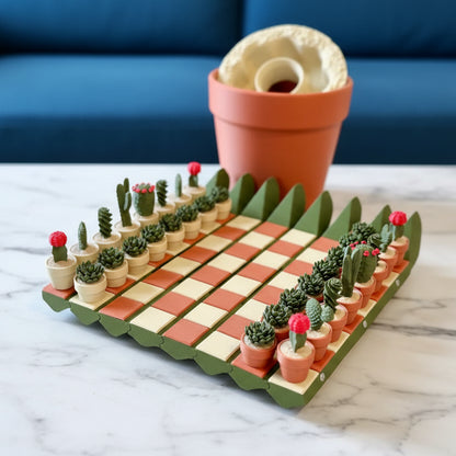 Cacti Chess - Roll up Cactus Chess Set (Foldable)