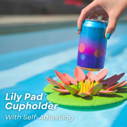 Lily Pad Cupholder - Pool Can Holder with Self Adjusting petals & Basic Holder